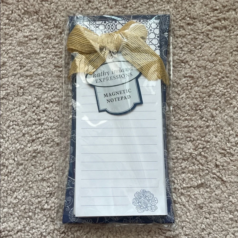 Kathy Ireland Blue and Gold Magnetic Notepad